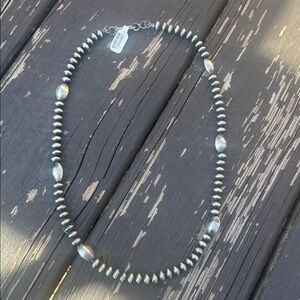 Navajo Tonisha Haley SS 6mm Round & Melon Beads Handmade Pearl Necklace
